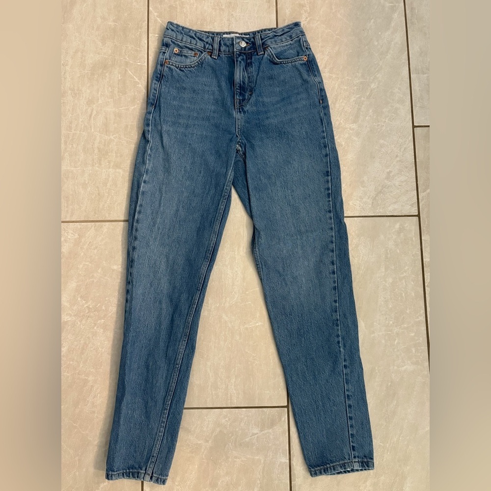 Topshop Mom Jeans Blue Denim